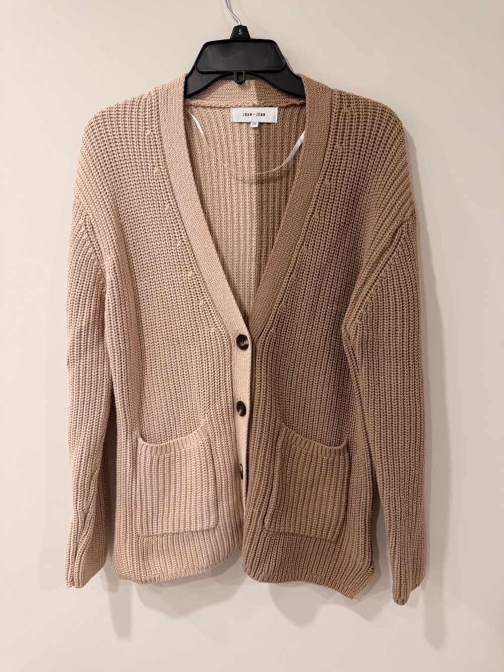 John + Jenn NWOT Evereve Maya Cotton Colorblock Knit Cardigan Size Small - Picture 1 of 7